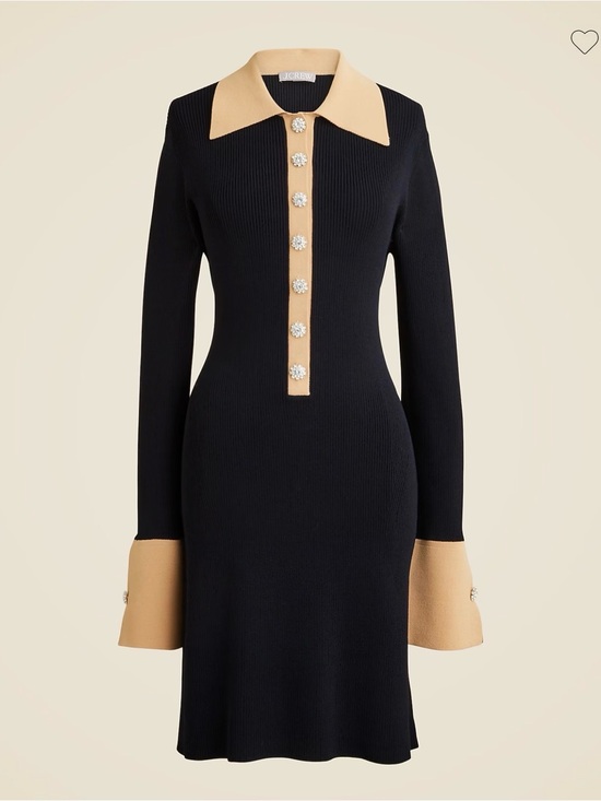 J. Crew Dresses & Skirts - NWOT - Ribbed polo sweater-dress with jewel buttons